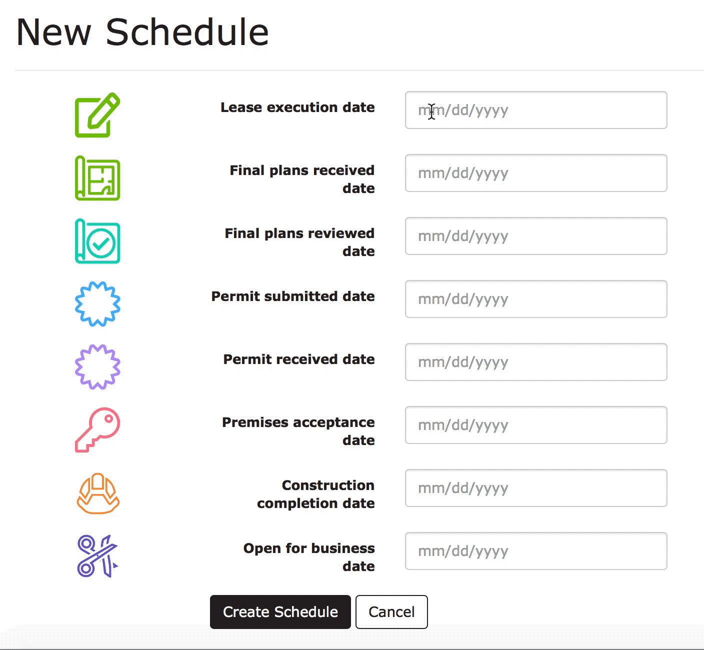 Status Plan scheduler adding dates